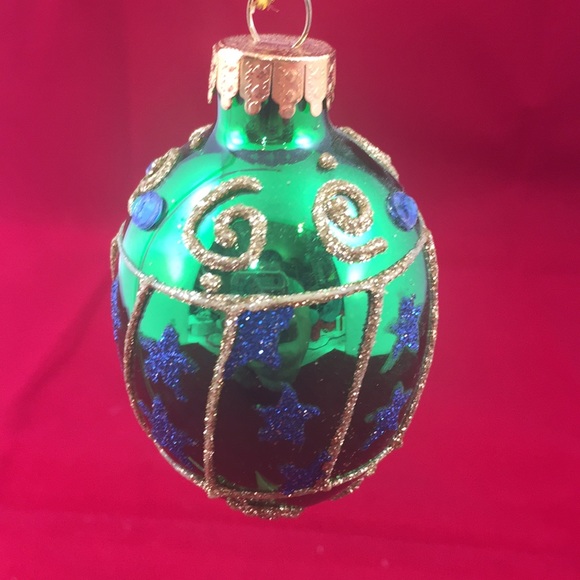 GKI/Bethlehem Glass Other - Vintage GKI/Bethlehem Glass Egg shaped embellished Christmas Ornament